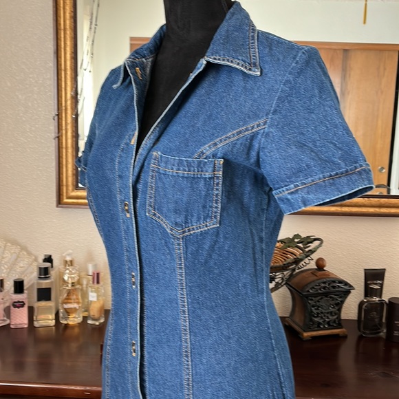 Wrapper Dresses & Skirts - VINTAGE WRAPPER JEAN MAXI DRESS SIZE 5